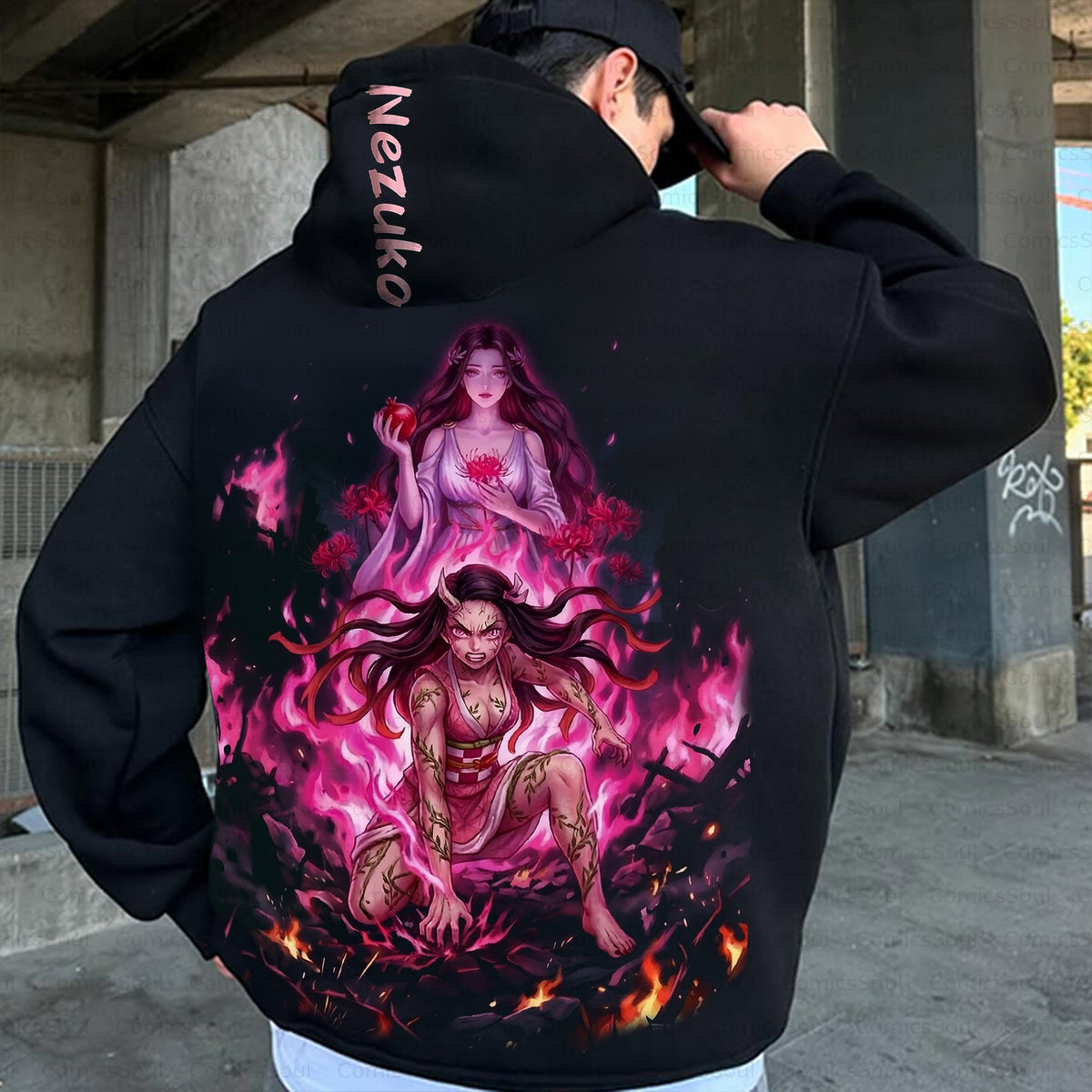 Plus Velvet Unisex Anime Graphic Streetwear Vintage Hoodie