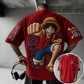 Unisex Short-Sleeve Corduroy T-Shirt With Anime Print