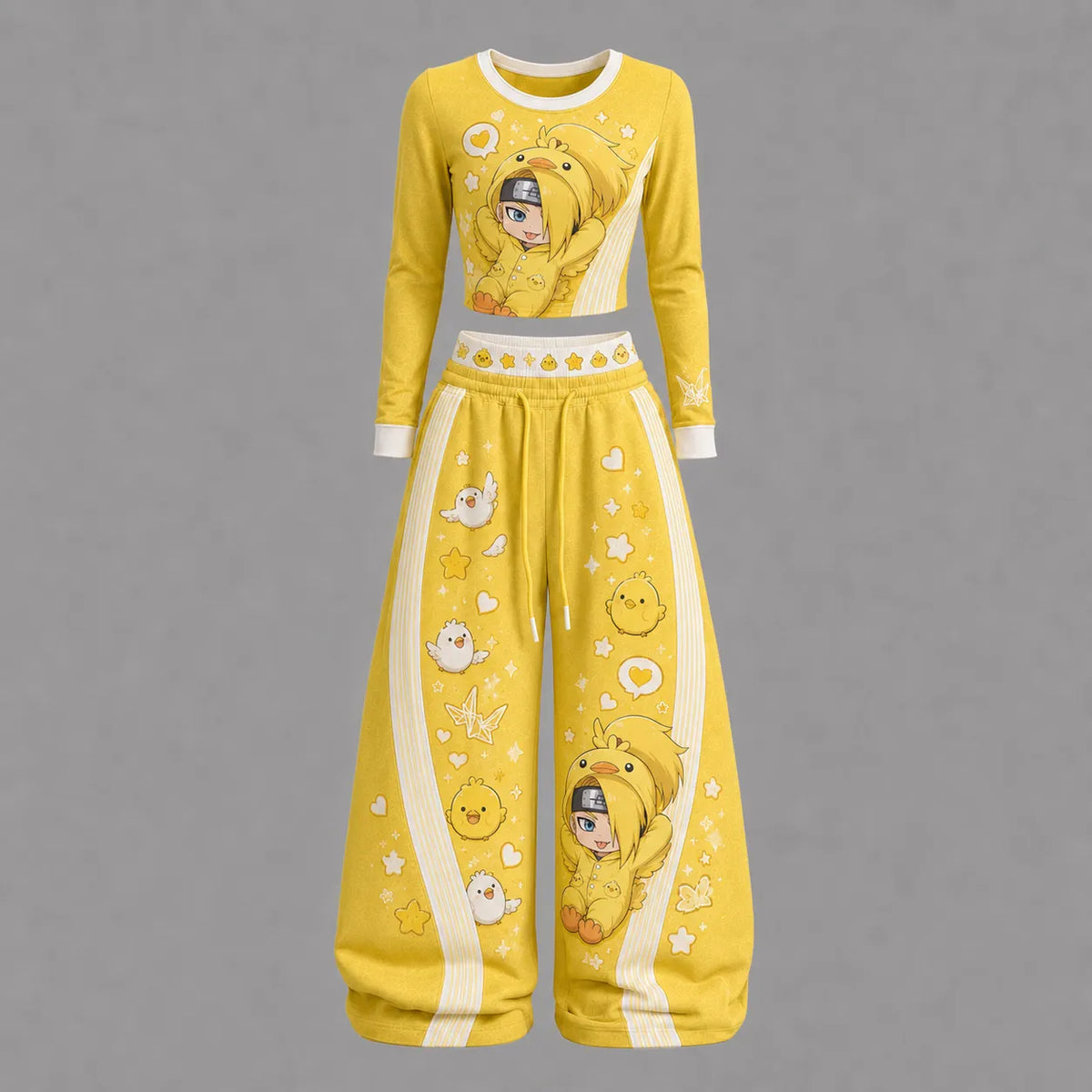 Naruto-Deidara-Long-sleeved double-layer stretch pants set | Anime Graphic