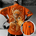 Unisex Anime-Style Retro Corduroy Oversized T-Shirt