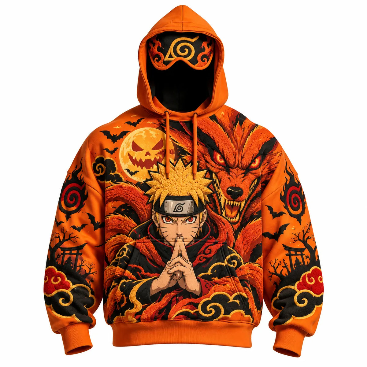 Halloween Anime-Print Hoodie
