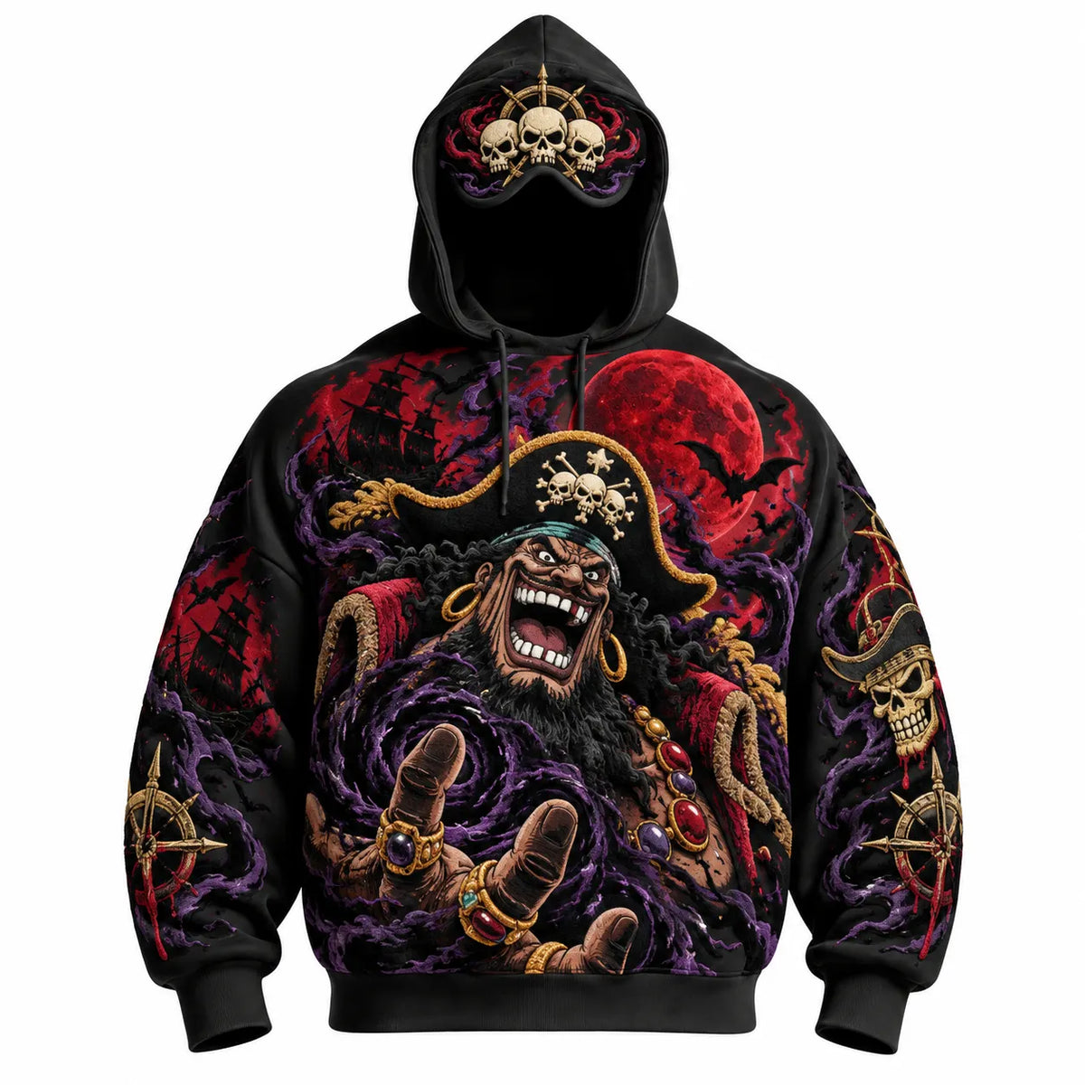 Halloween Anime-Print Hoodie
