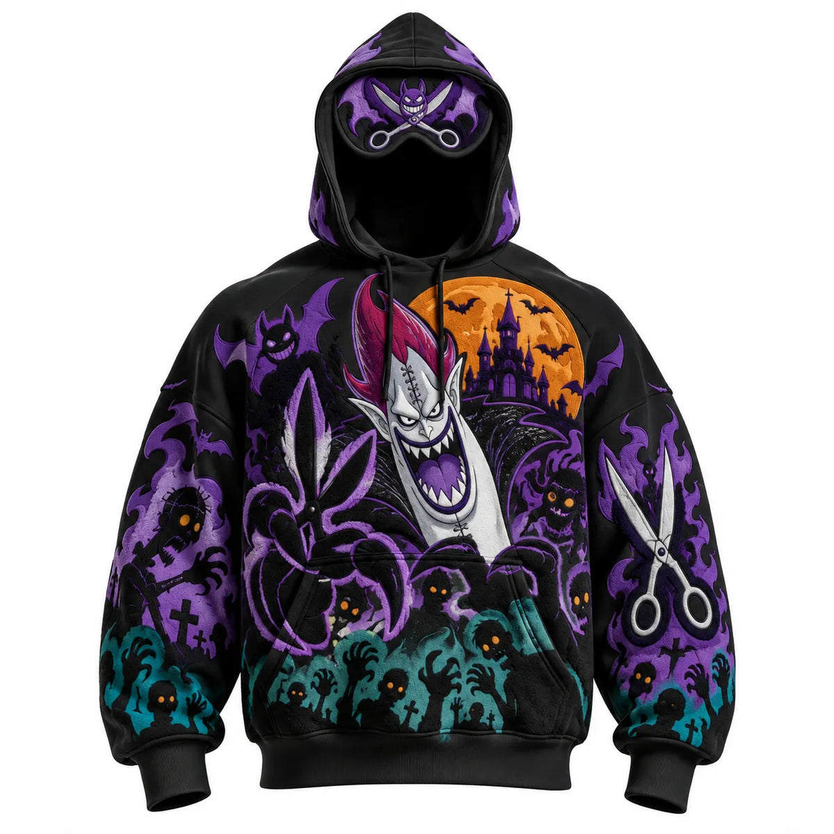 Halloween Anime-Print Hoodie
