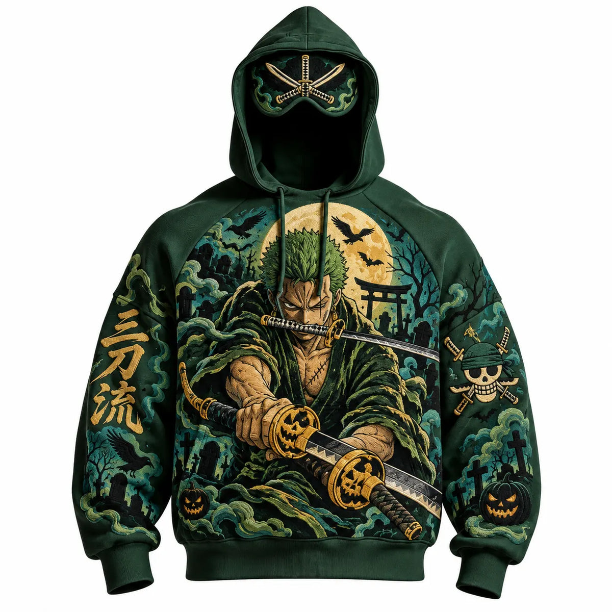 Halloween Anime-Print Hoodie
