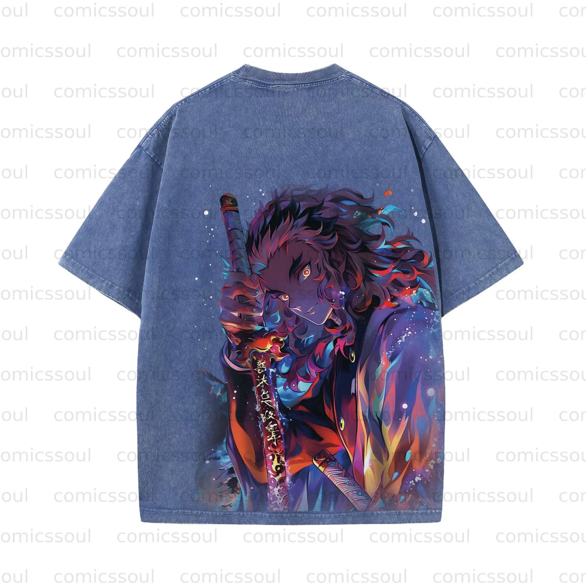 Vintage 3D Direct Inkjet Printed Washed Unisex T-Shirt
