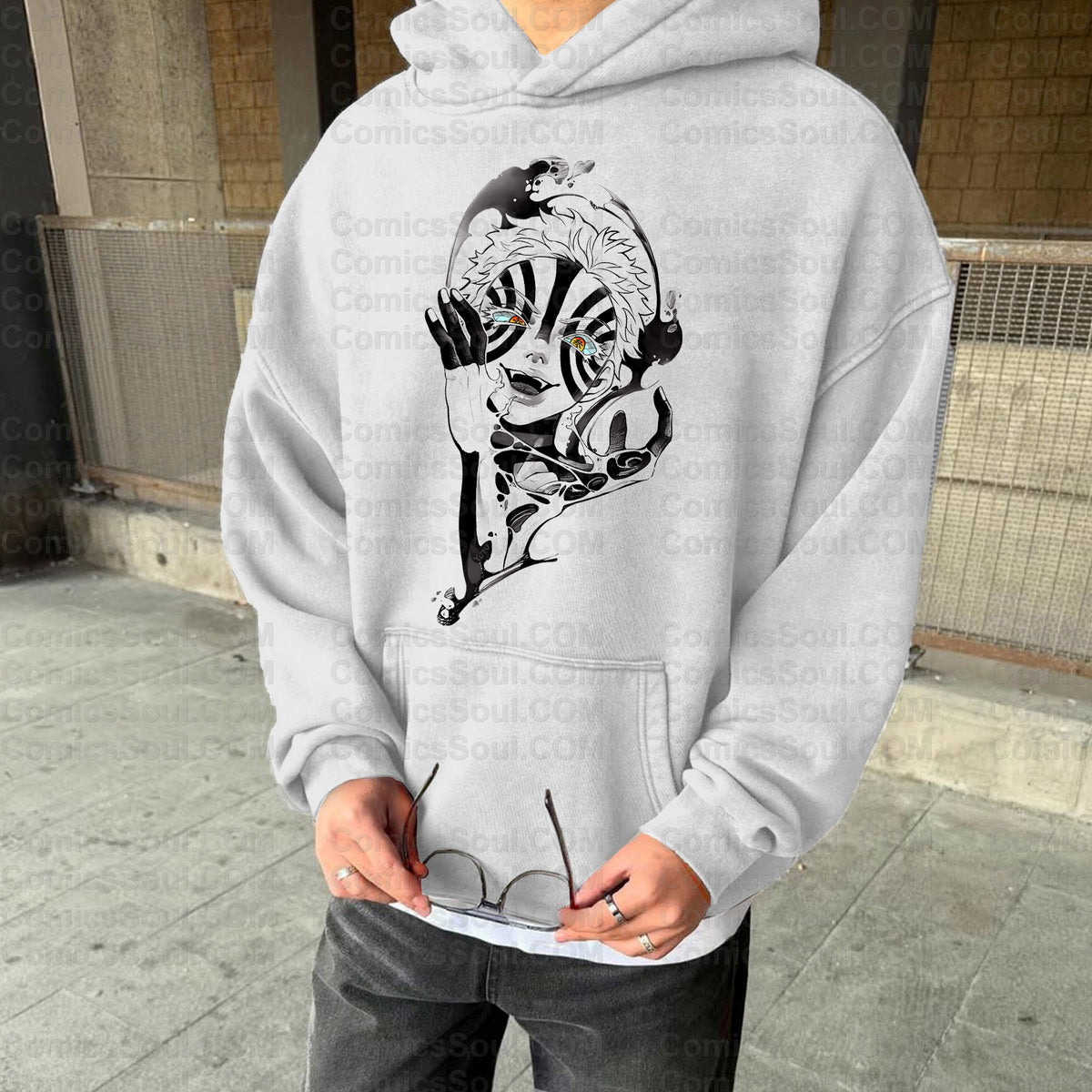 Vintage 3D Direct Inkjet Printed Washed Unisex Plush Hoodie| KNY