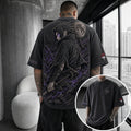 Unisex Anime-Style Retro Corduroy Oversized T-Shirt