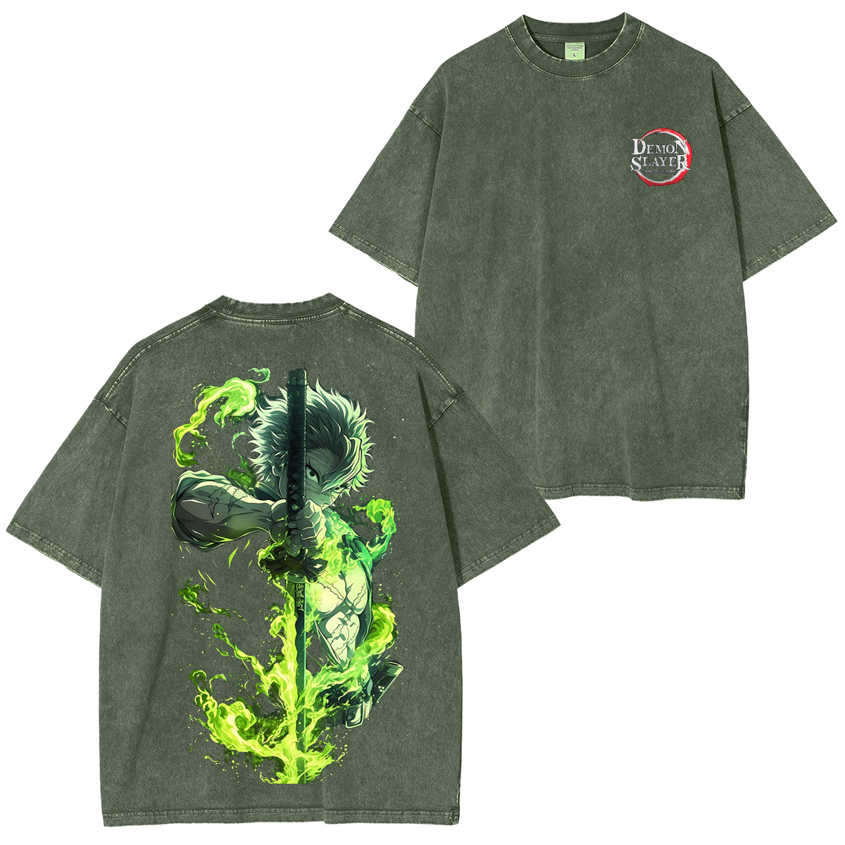 Wind Hashira,Demons Slayer Anime Unisex Washed T-Shirt| KNY