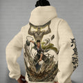 Plus Velvet Unisex Anime Graphic Streetwear Vintage Hoodie