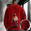 Unisex Retro Corduroy Sweatshirt In Anime Style