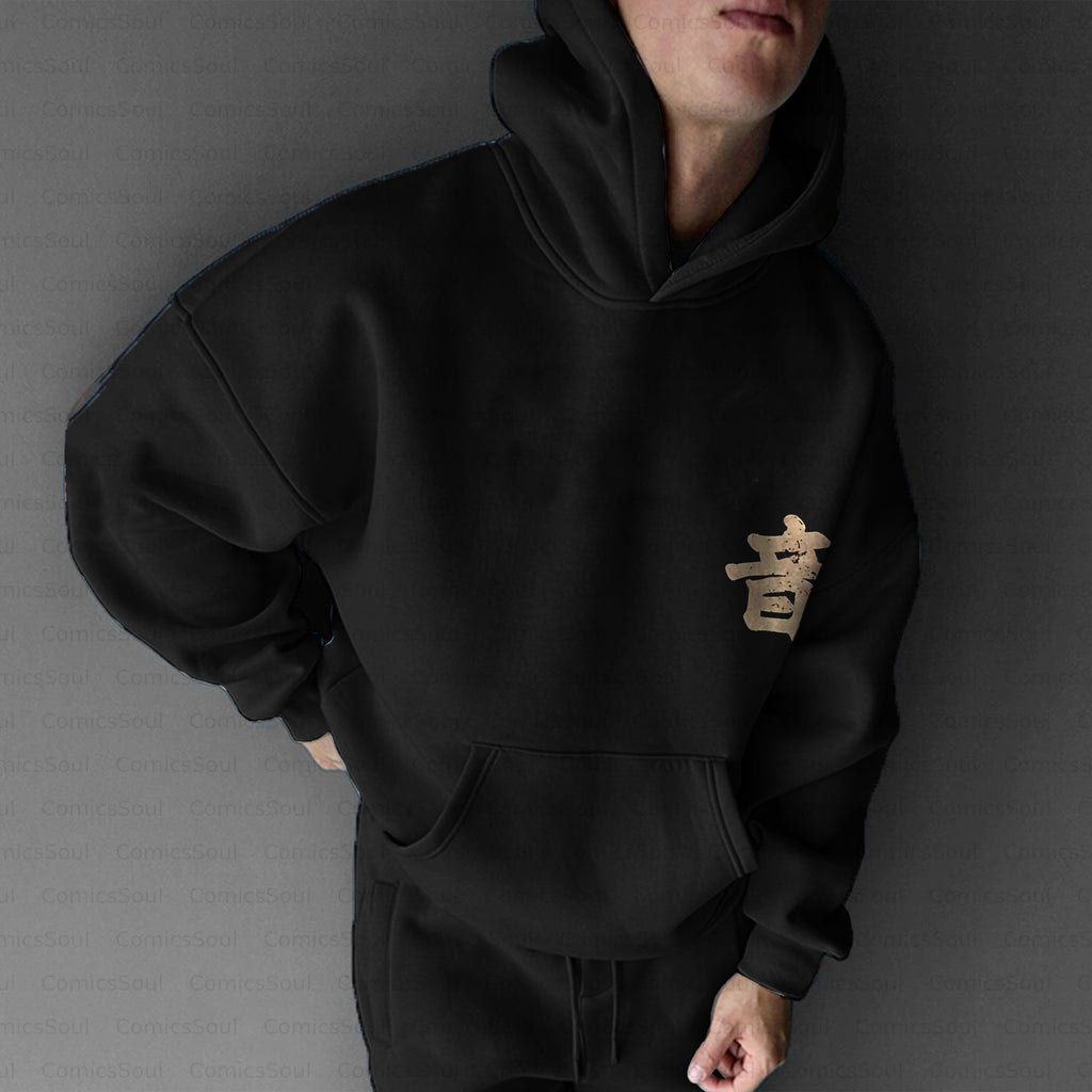 Plus Velvet Unisex Anime Graphic Streetwear Vintage Hoodie