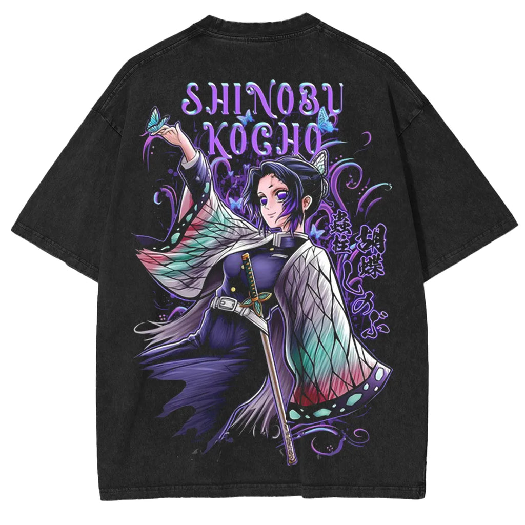 Kochou Shinobu ,KNY Anime Unisex Washed T-Shirt