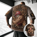 Unisex Short-Sleeve Corduroy T-Shirt With Anime Print