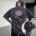 Unisex Anime-Style Retro Corduroy Oversized T-Shirt