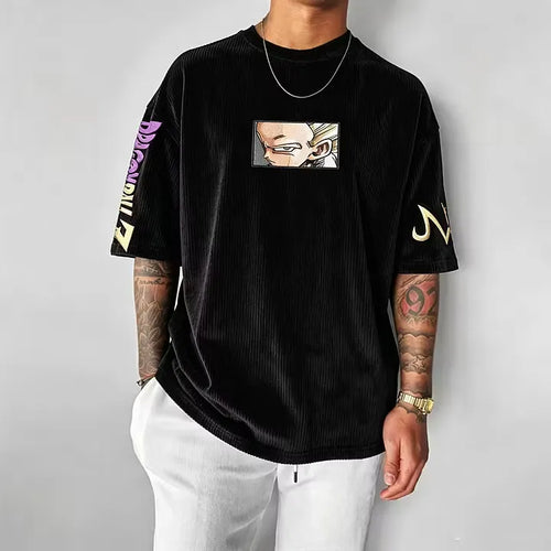 Anime Vintage Waffle Knit T-Shirt