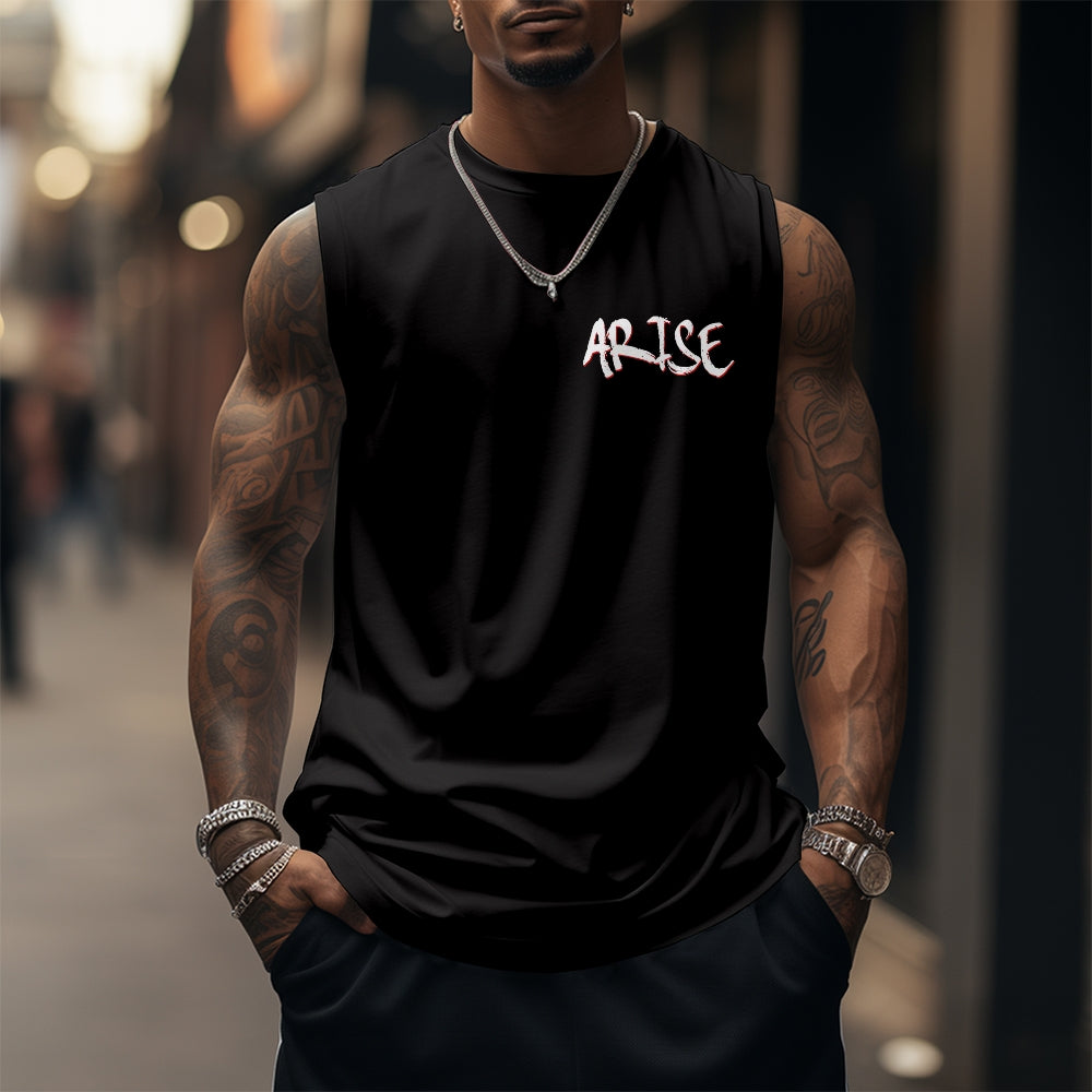Oversized Anime Print Gym Tank Top