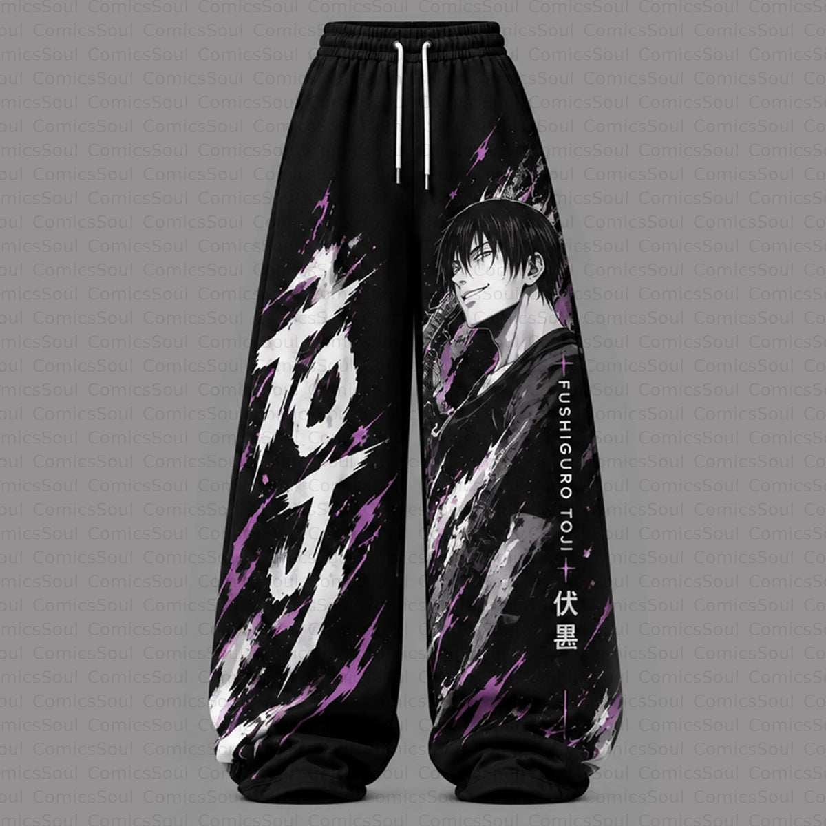 Jujutsu Kaisen Cropped Long Sleeve Hoodie & High Waist Jogger Pants Two Piece