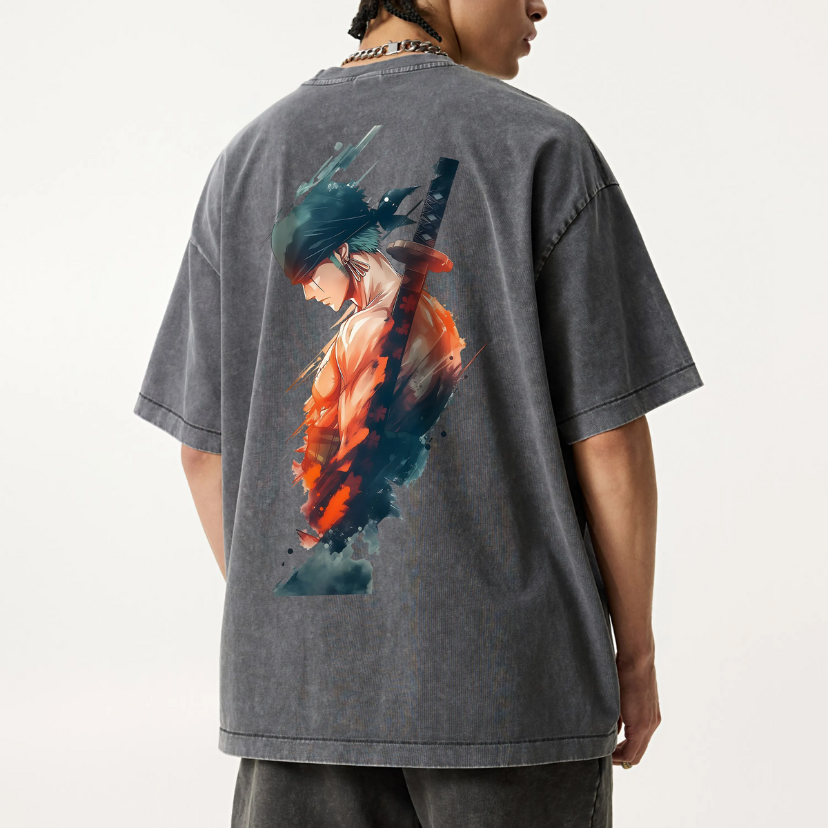 OP-Unisex Anime Inspired Vintage Washed T-Shirt