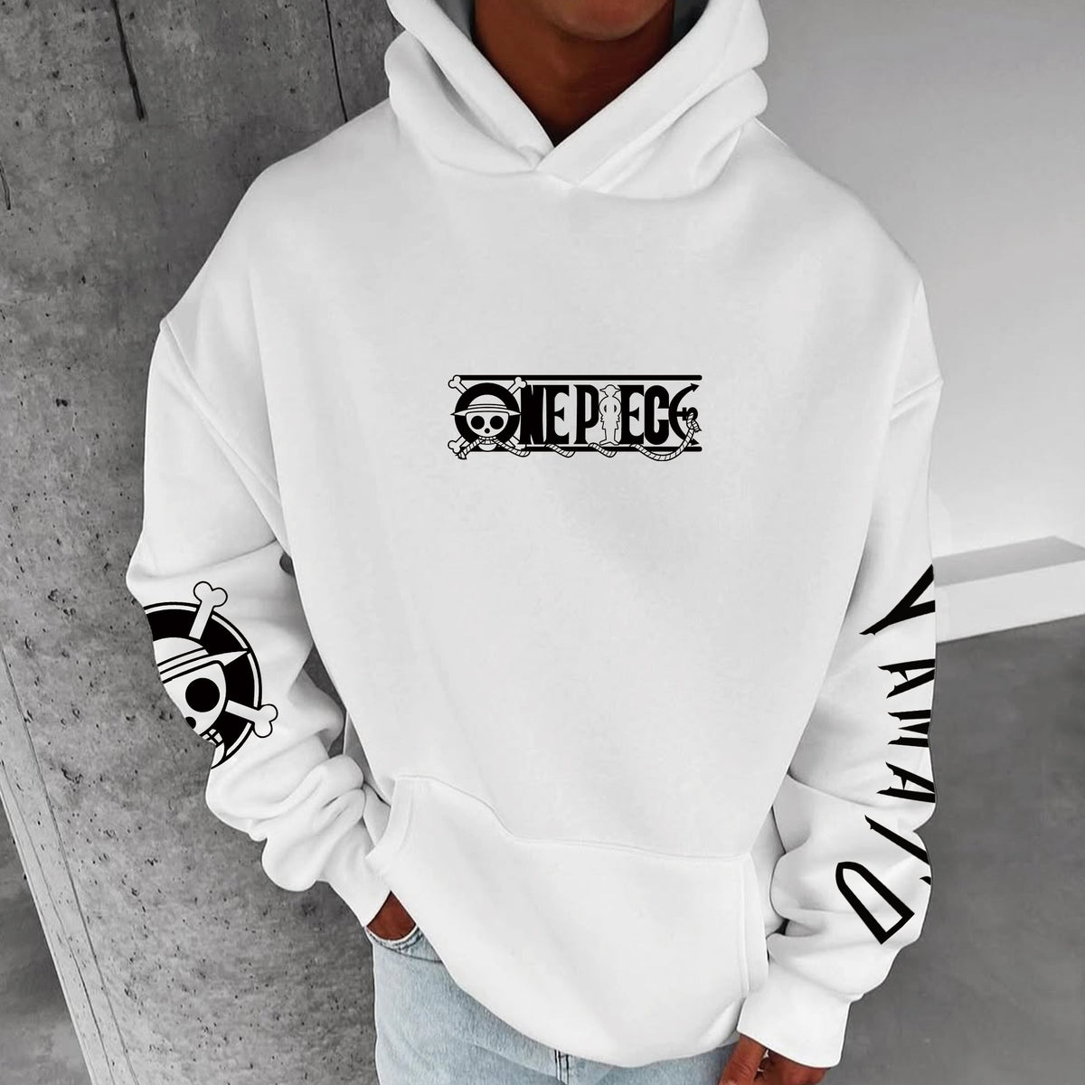0P-Unisex Anime Graphic Streetwear Vintage Plush Hoodie