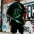 OP-Unisex Anime Inspired Vintage T-shirt& Shorts 2 Pieces Set