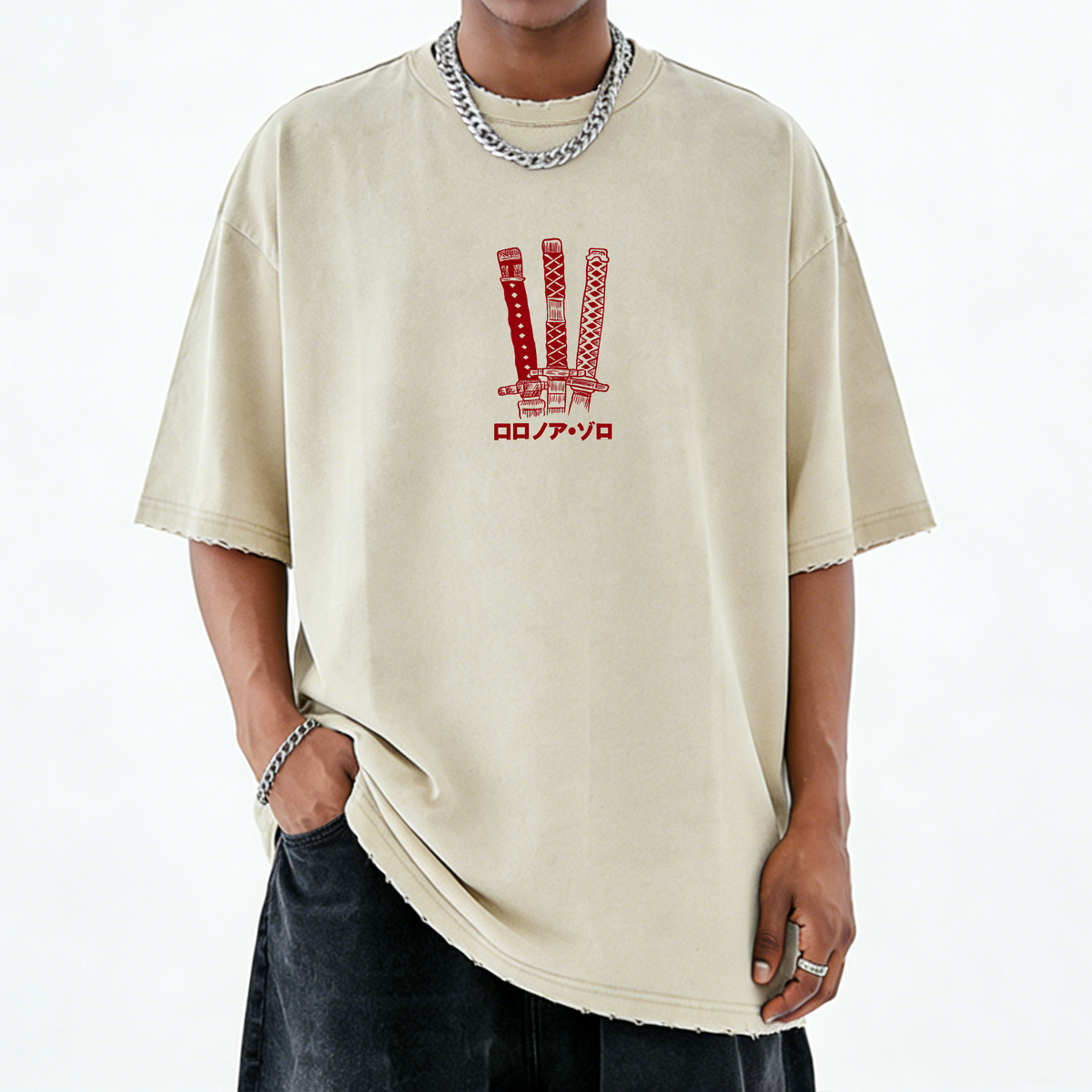 OP-Unisex Anime Inspired Vintage Washed T-Shirt