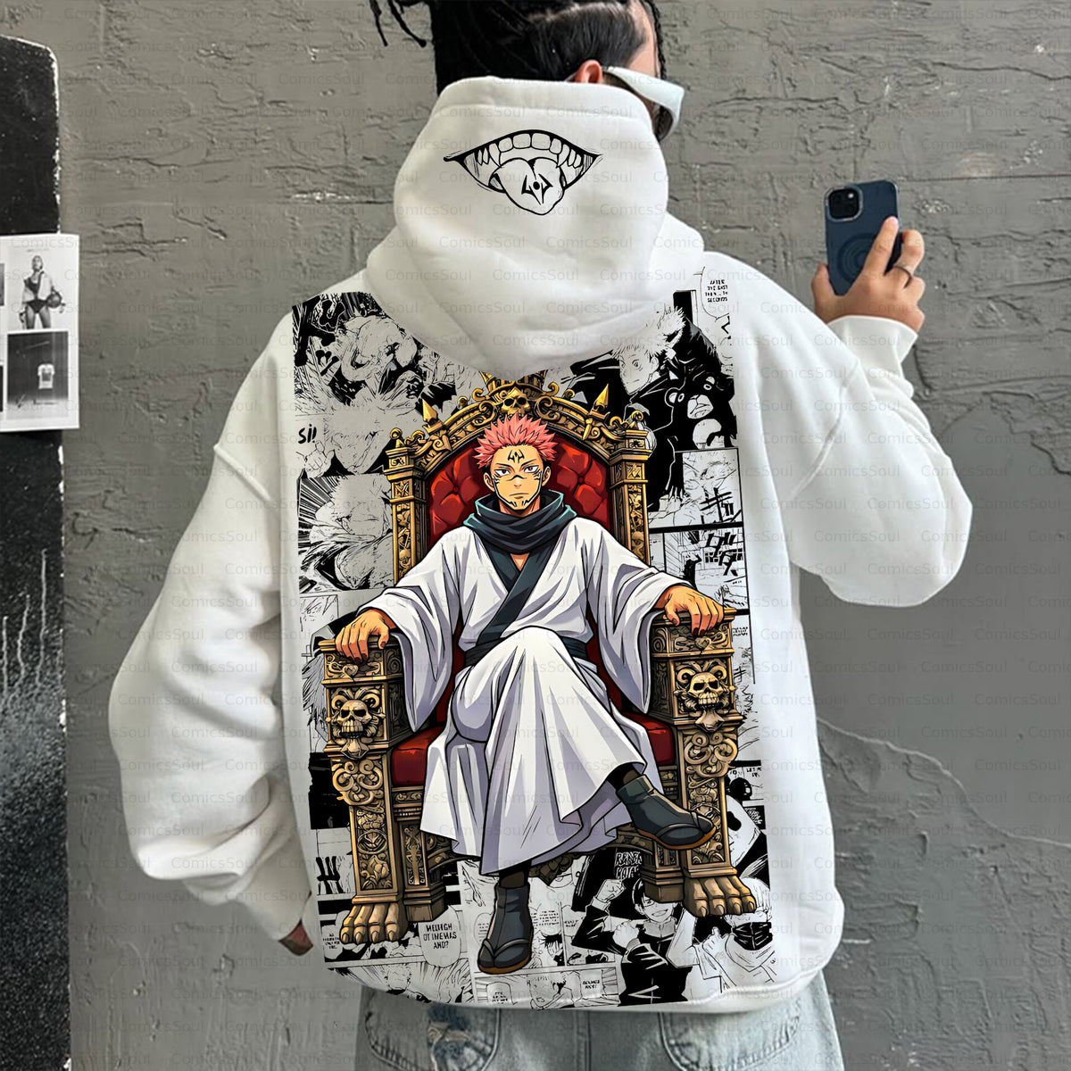 Unisex Anime Inspired Vintage Plush Hoodie
