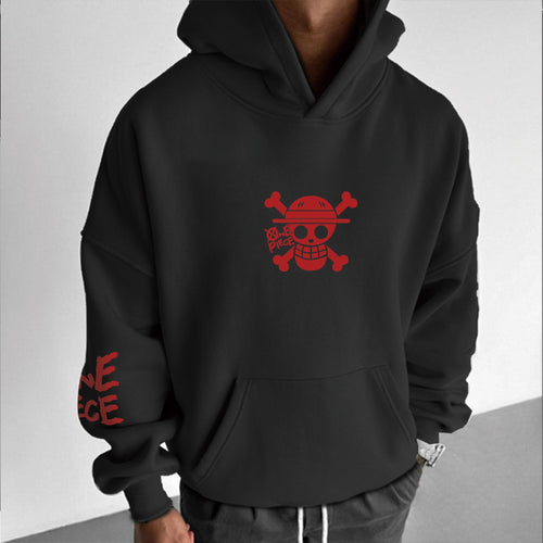 0P-Unisex Anime Graphic Streetwear Vintage Plush Hoodie