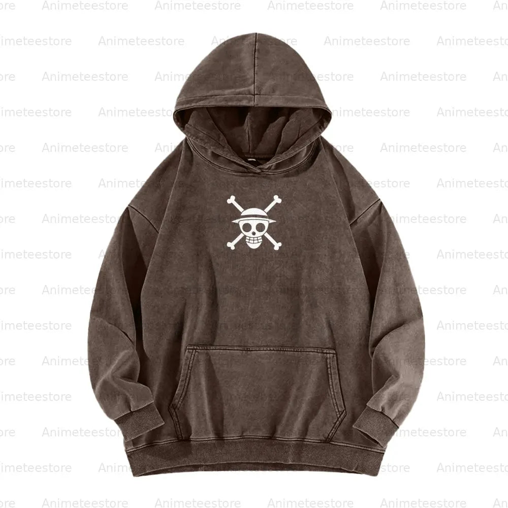 OP-Washed Luffy Vintage Hoodie