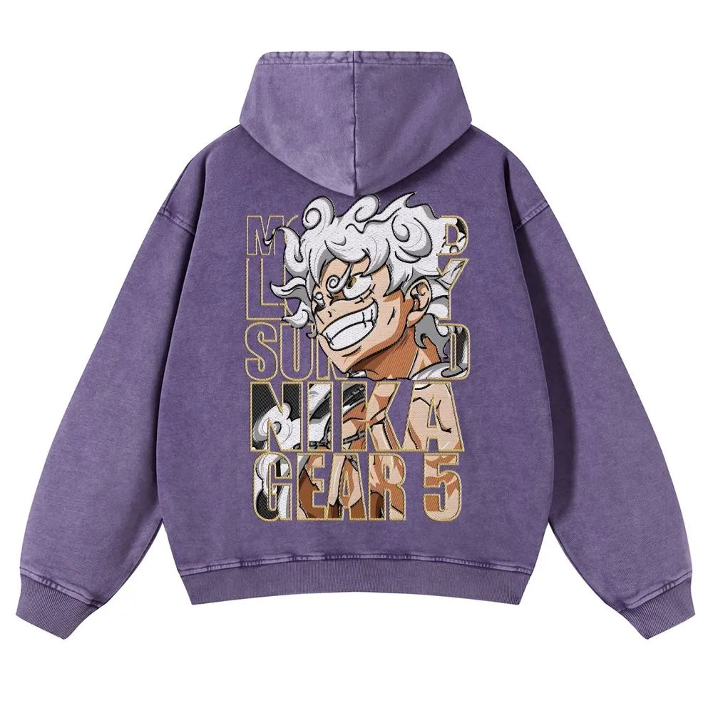 OP-Vintage Washed Luffy Hoodie