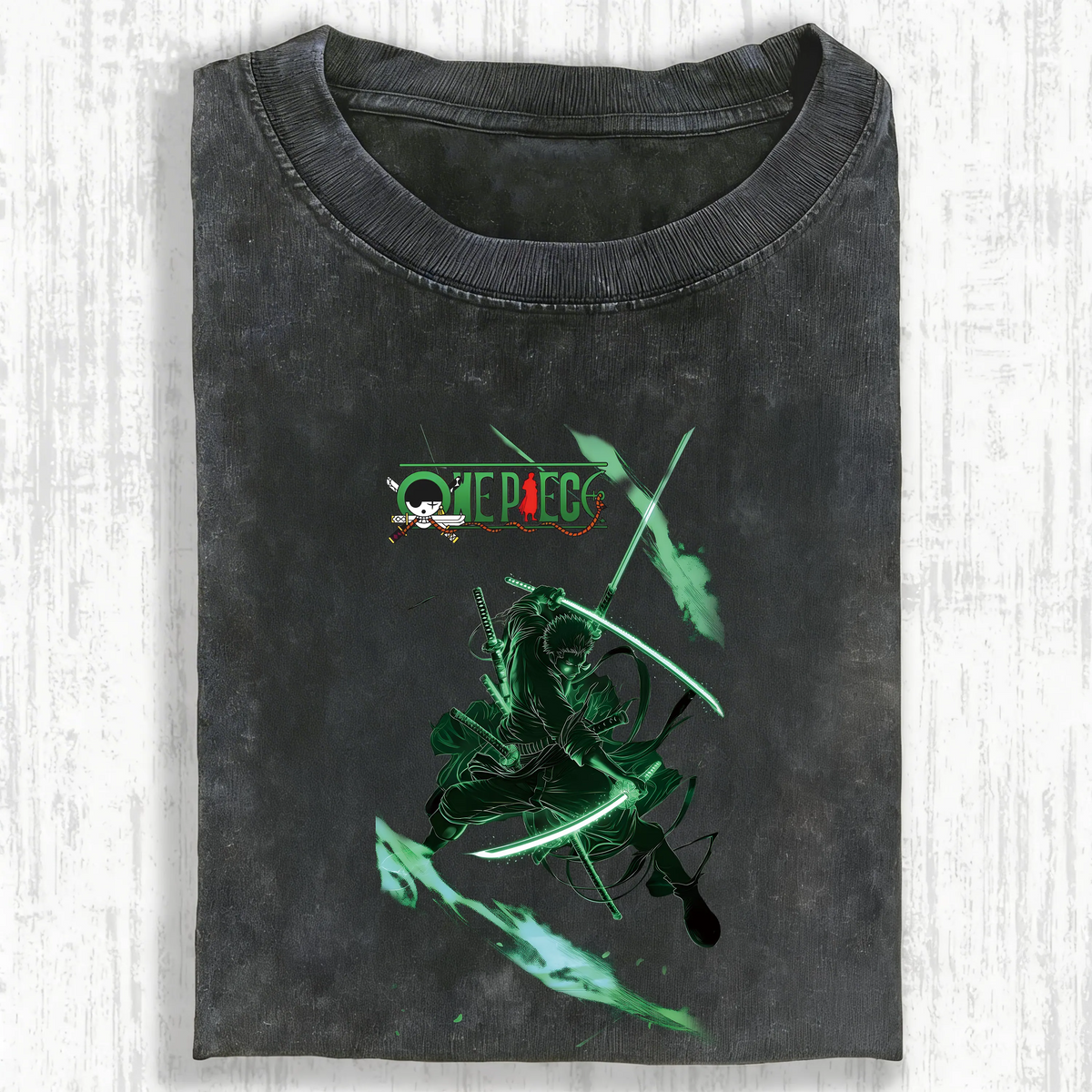 OP-Unisex Anime Inspired Vintage Washed T-Shirt