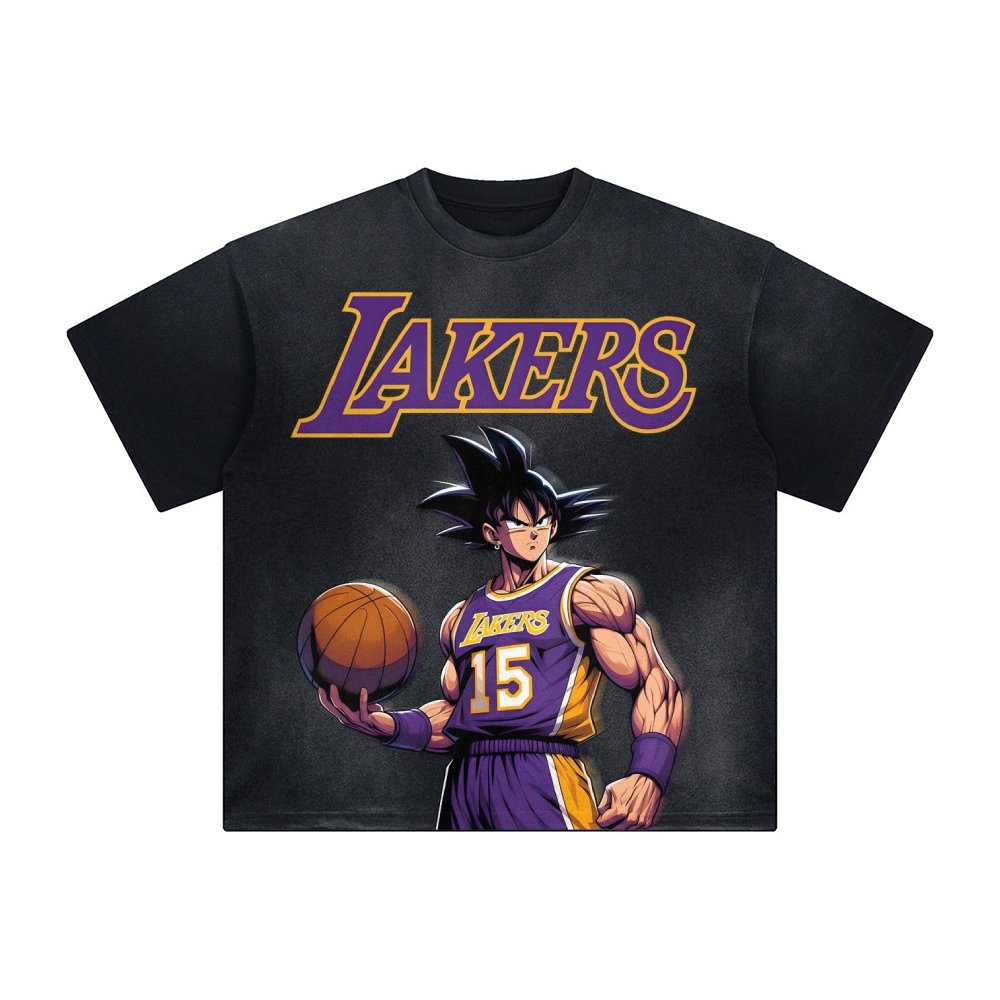 OP-Unisex Vintage Tee丨 Lakers X Dragon Ball Tee