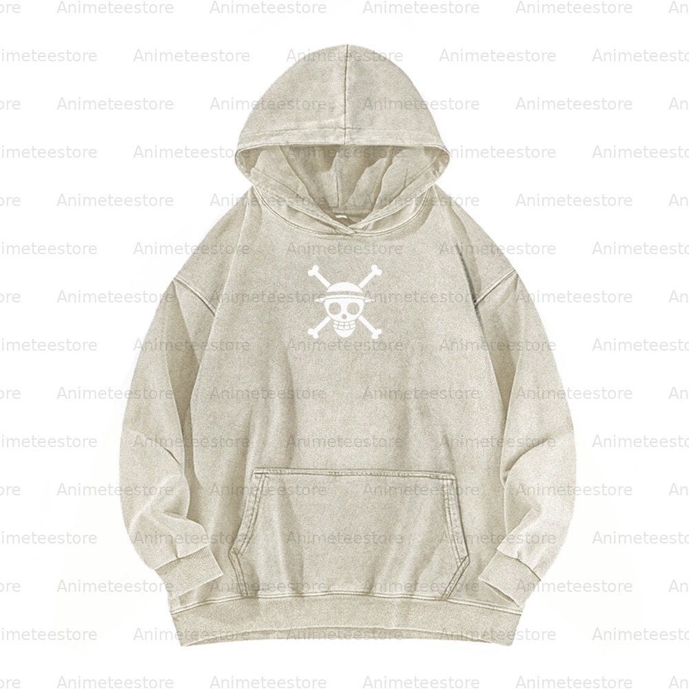 OP-Washed Luffy Vintage Hoodie