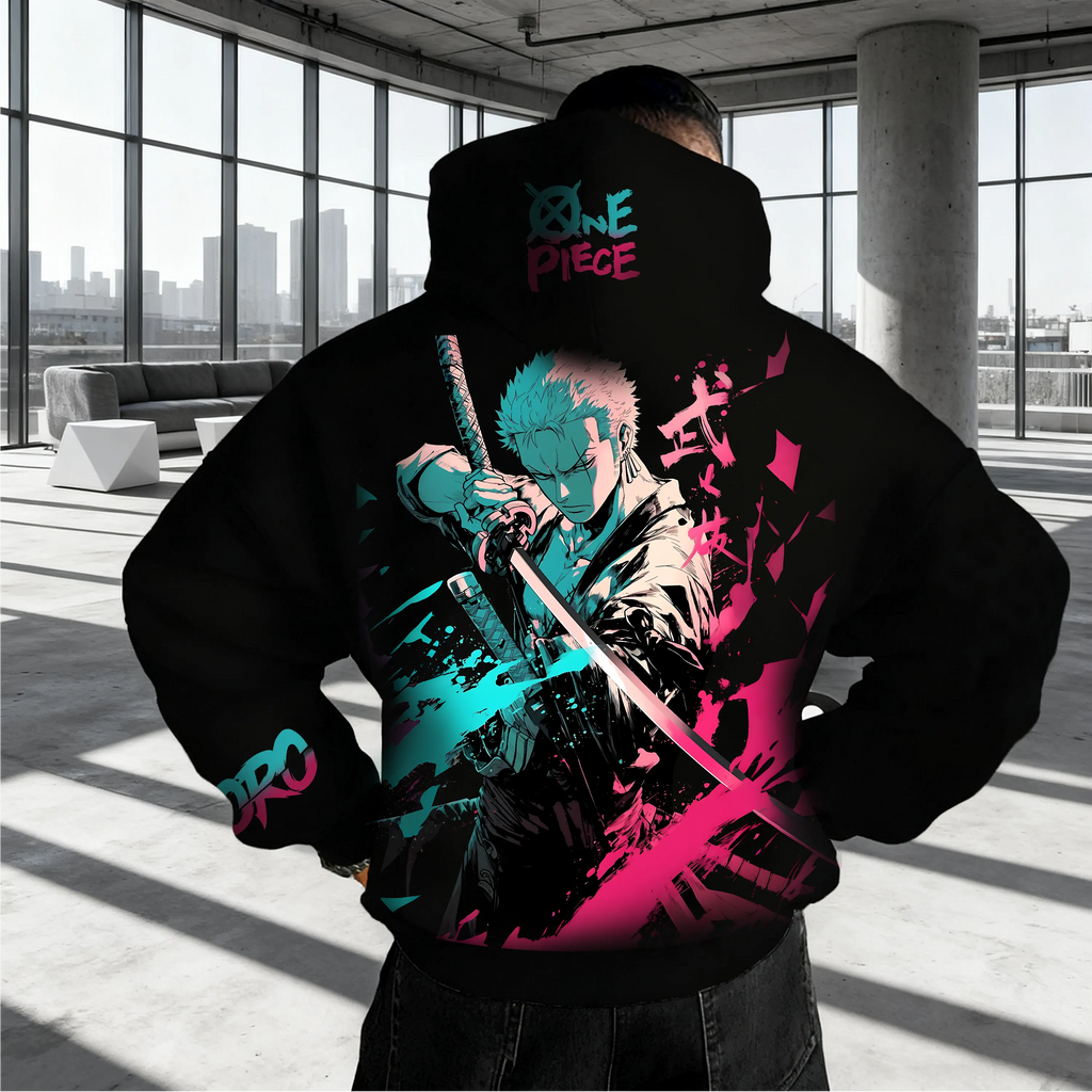 OP-Unisex Anime Inspired Vintage Plush Hoodie