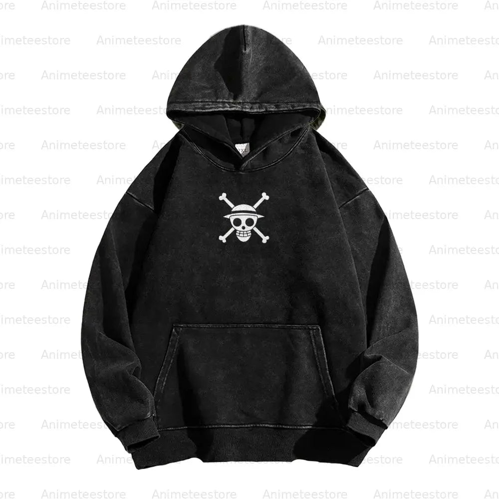 OP-Washed Luffy Vintage Hoodie