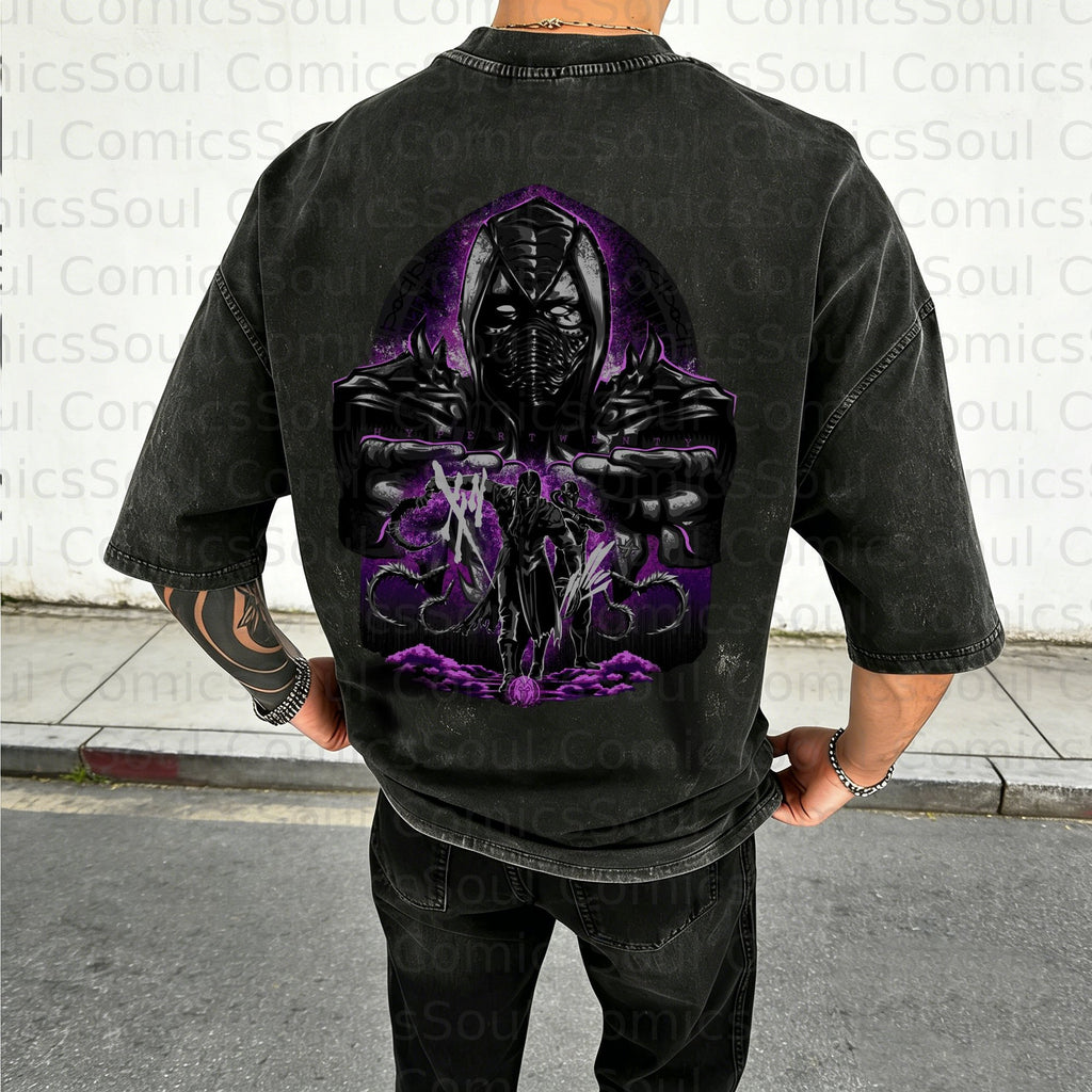 Unisex Anime Inspired Vintage Washed T-Shirt