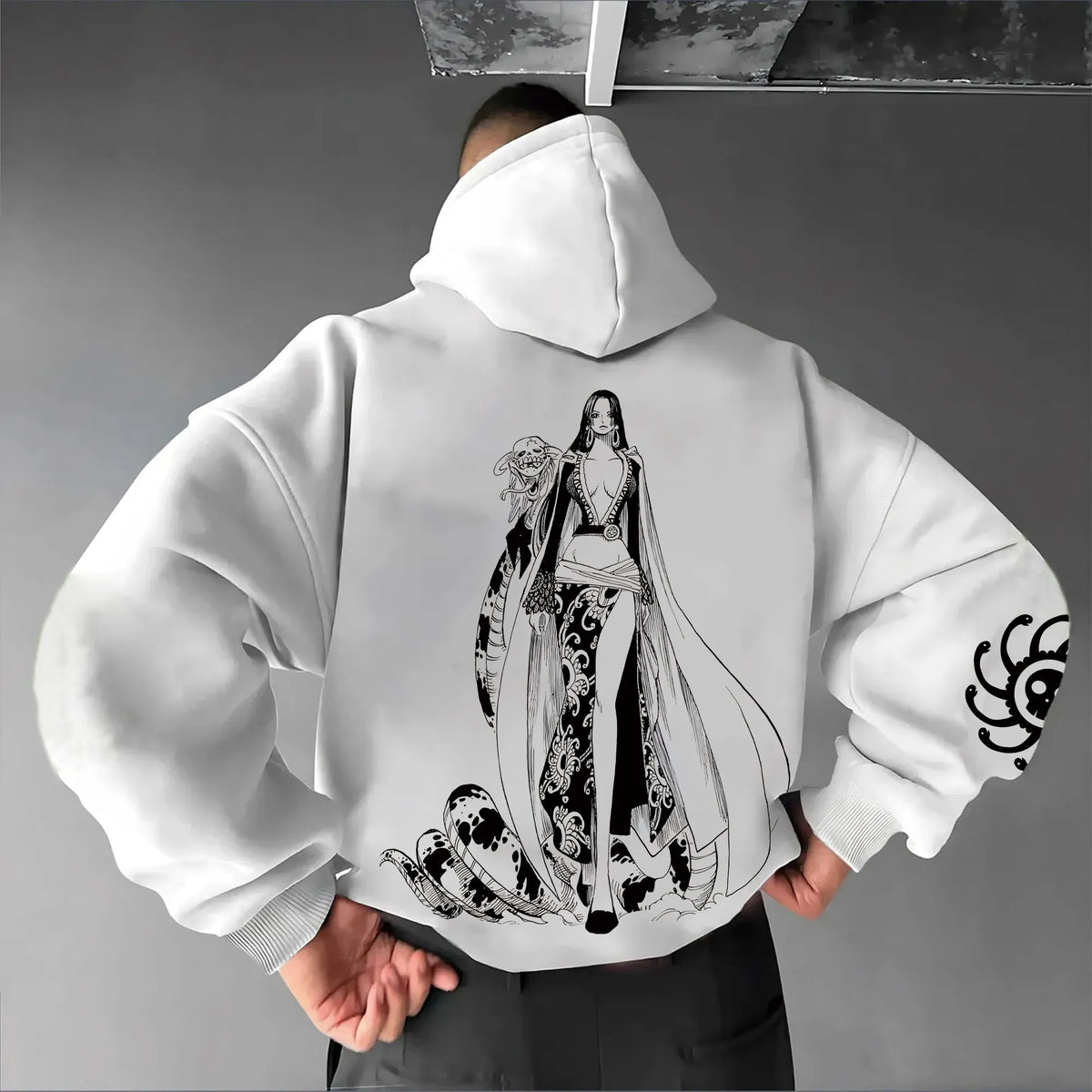 0P-Unisex Anime Graphic Streetwear Vintage Plush Hoodie