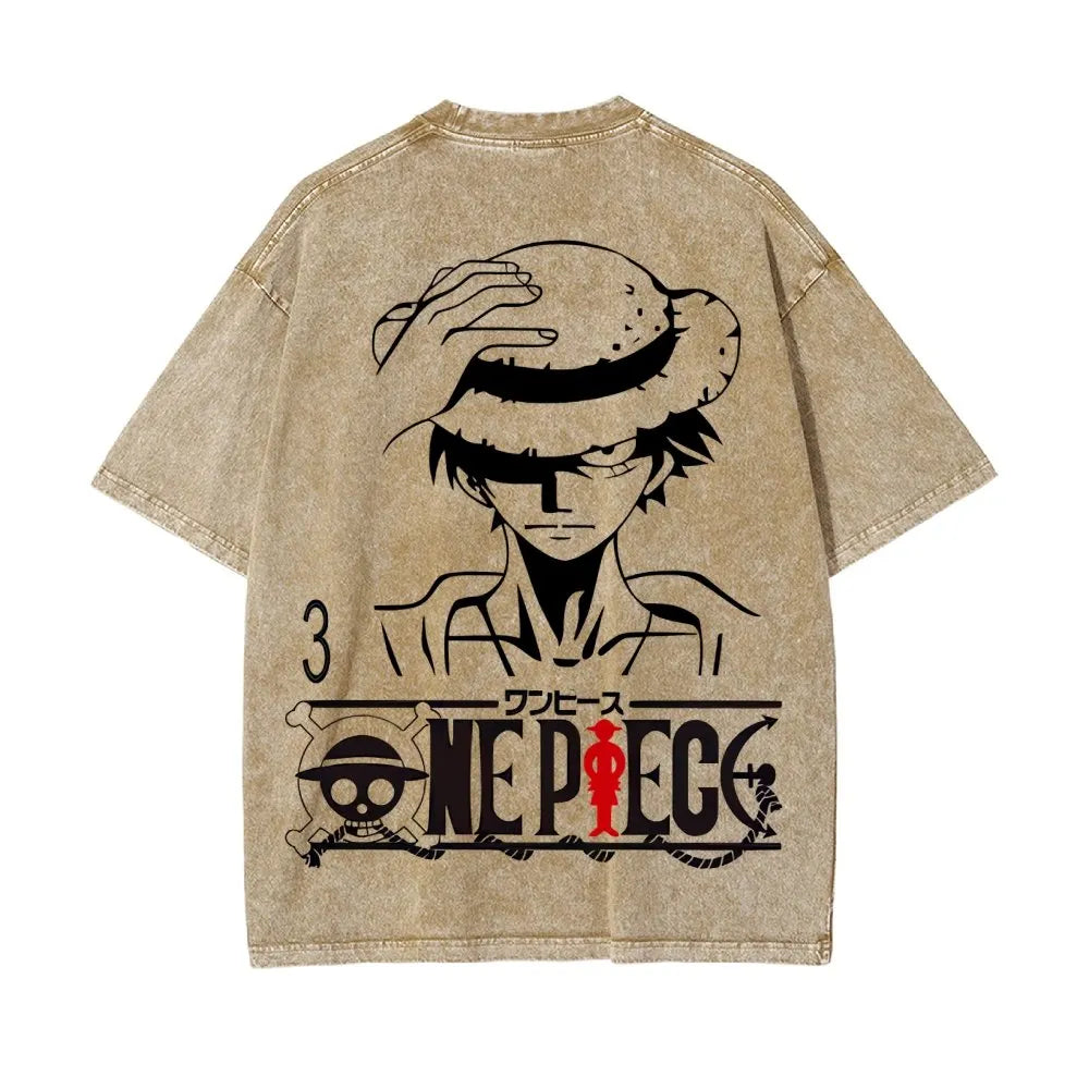 OP-Luffy Vintage Oversized T-Shirt
