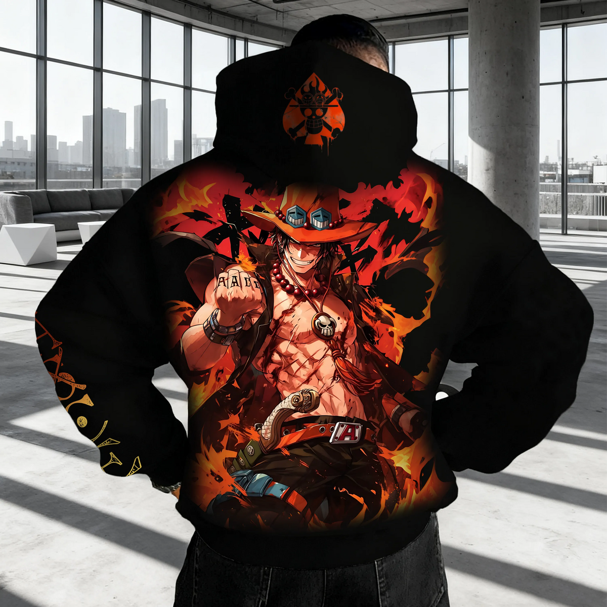 OP-Unisex Anime Inspired Vintage Plush Hoodie