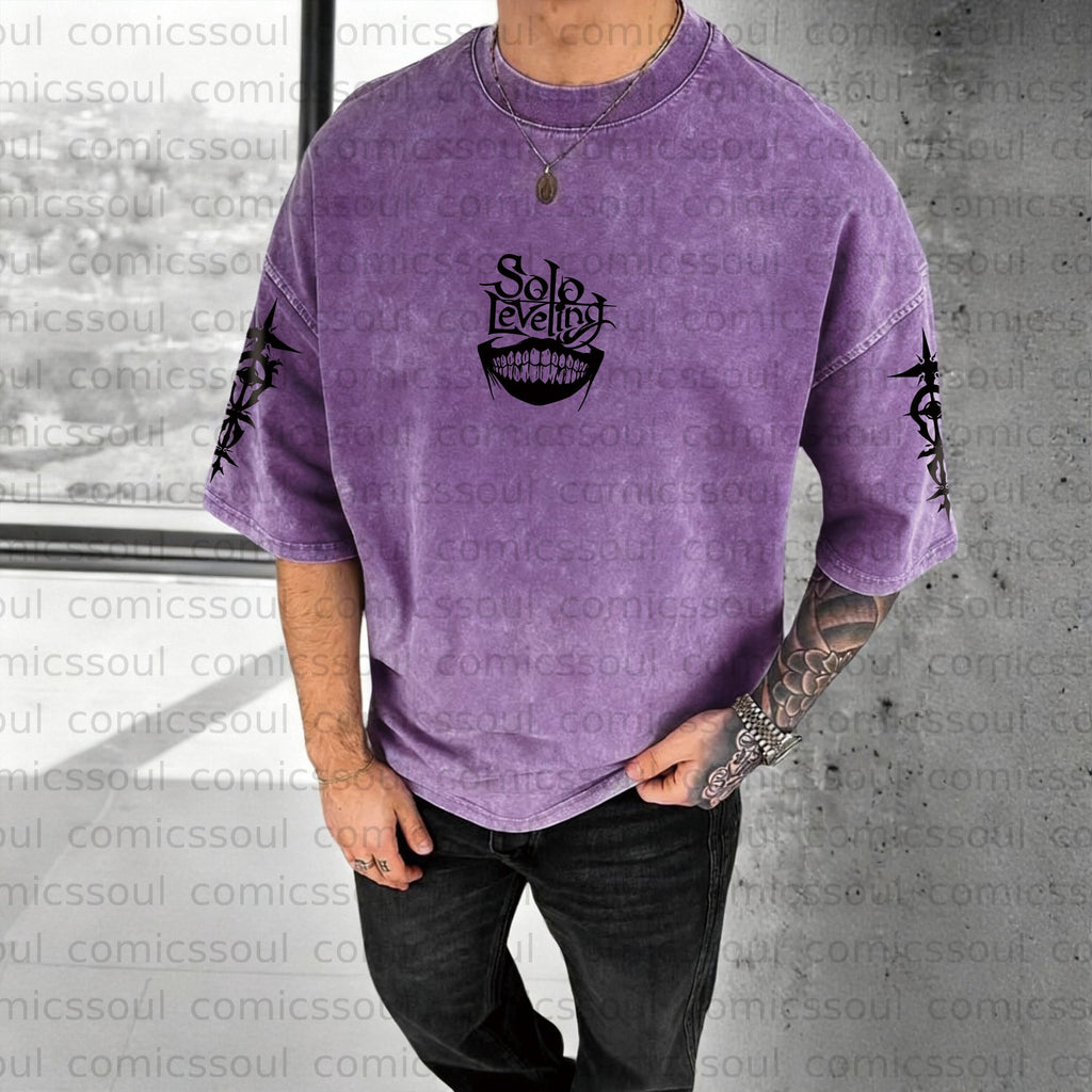 Unisex Anime Inspired Vintage Washed T-Shirt