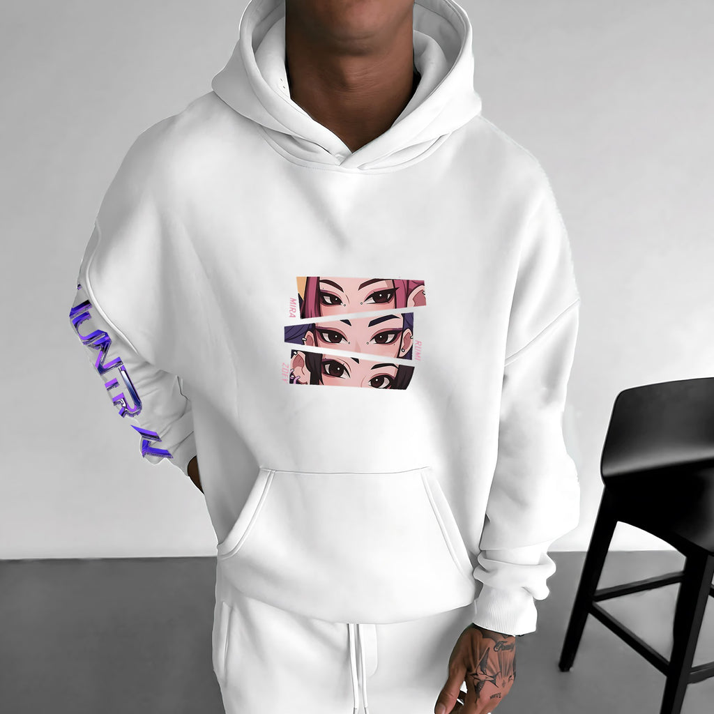 Plus Velvet Unisex Anime Graphic Streetwear Vintage Hoodie