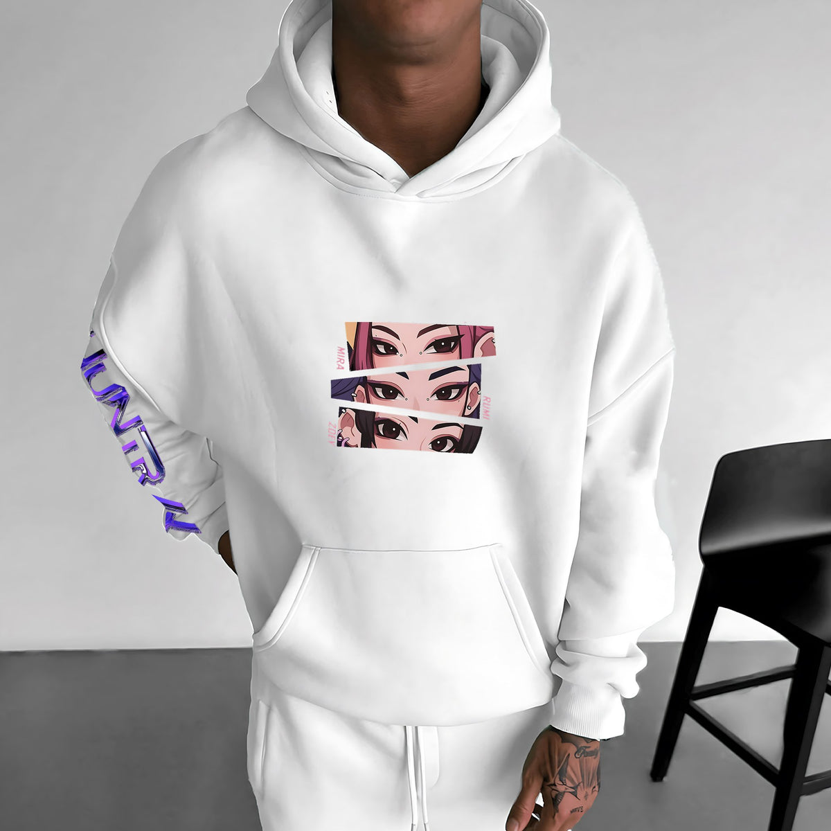 Plus Velvet Unisex Anime Graphic Streetwear Vintage Hoodie