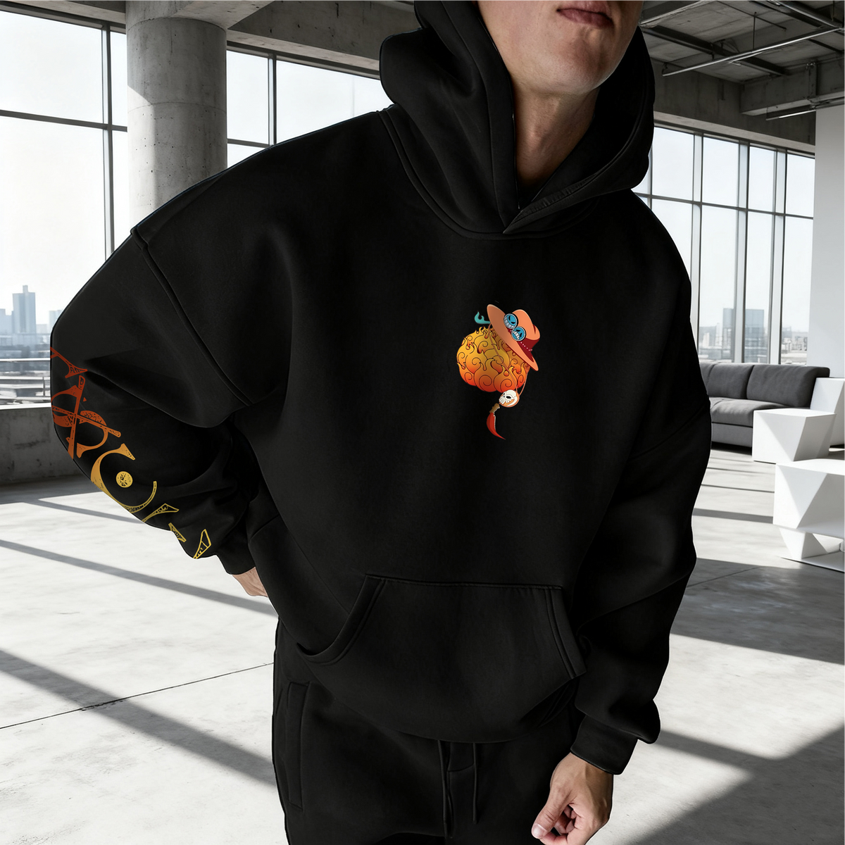 OP-Unisex Anime Inspired Vintage Plush Hoodie