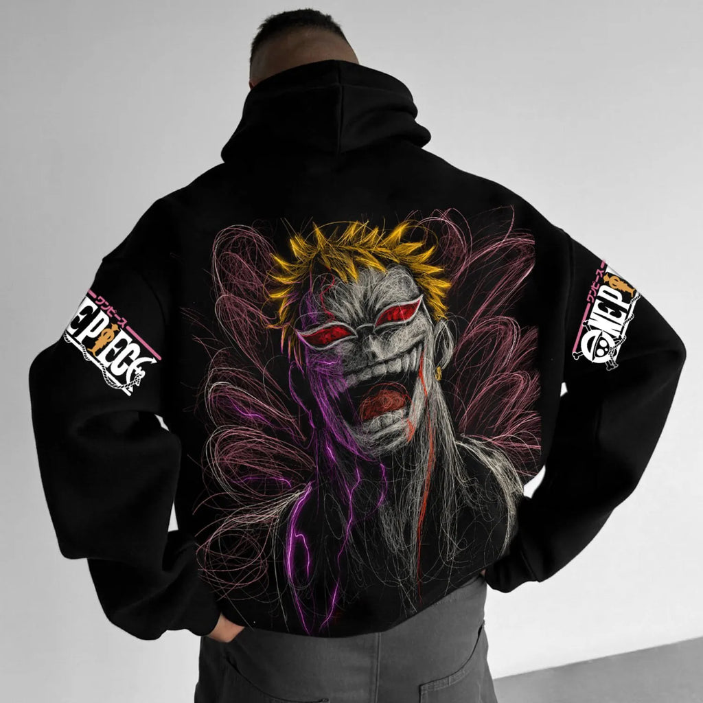 OP-Casual Anime Print Design Hoodie