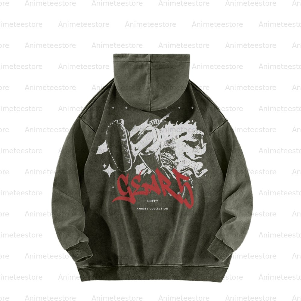 OP-Washed Luffy Vintage Hoodie