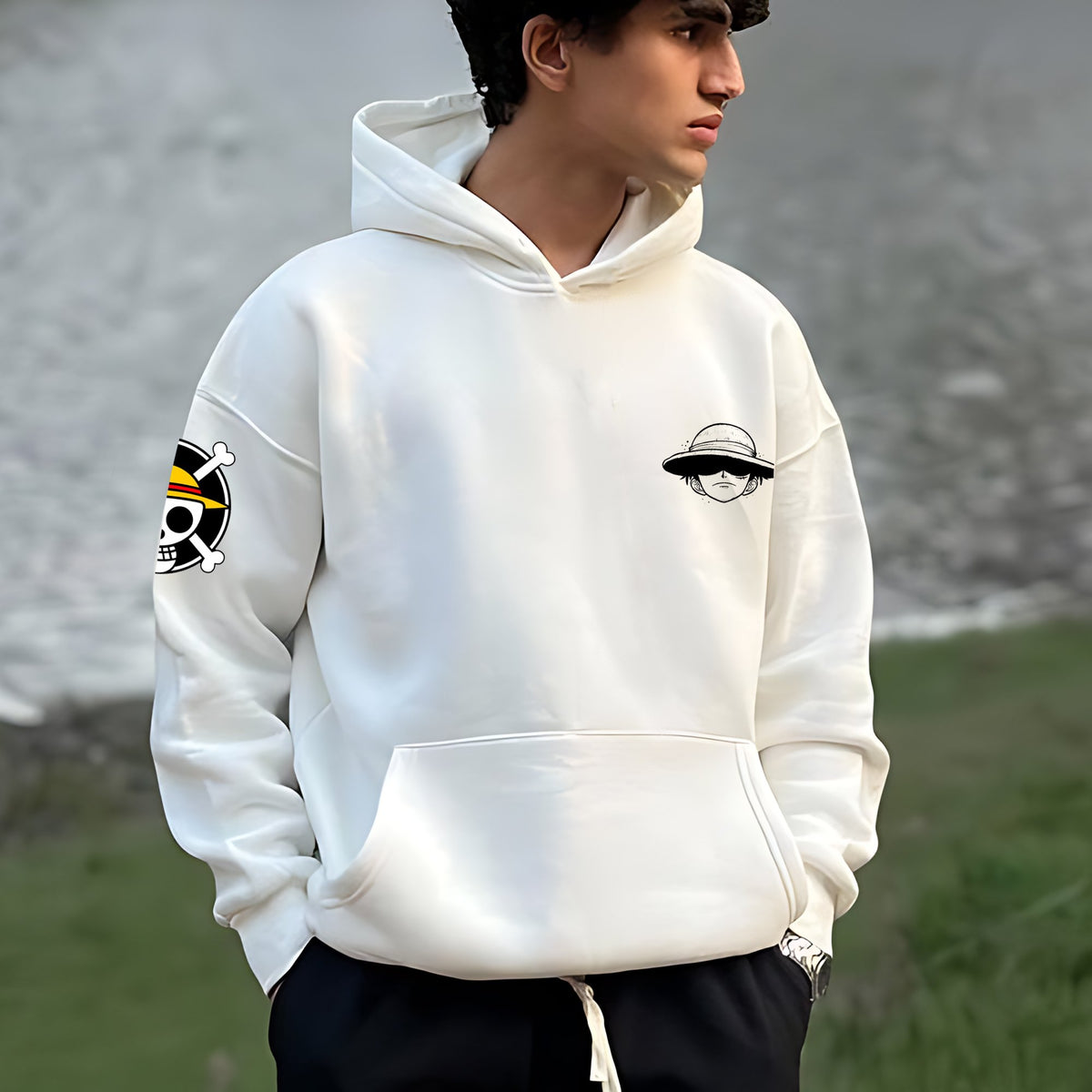 OP-Unisex Anime Inspired Vintage Plush Hoodie