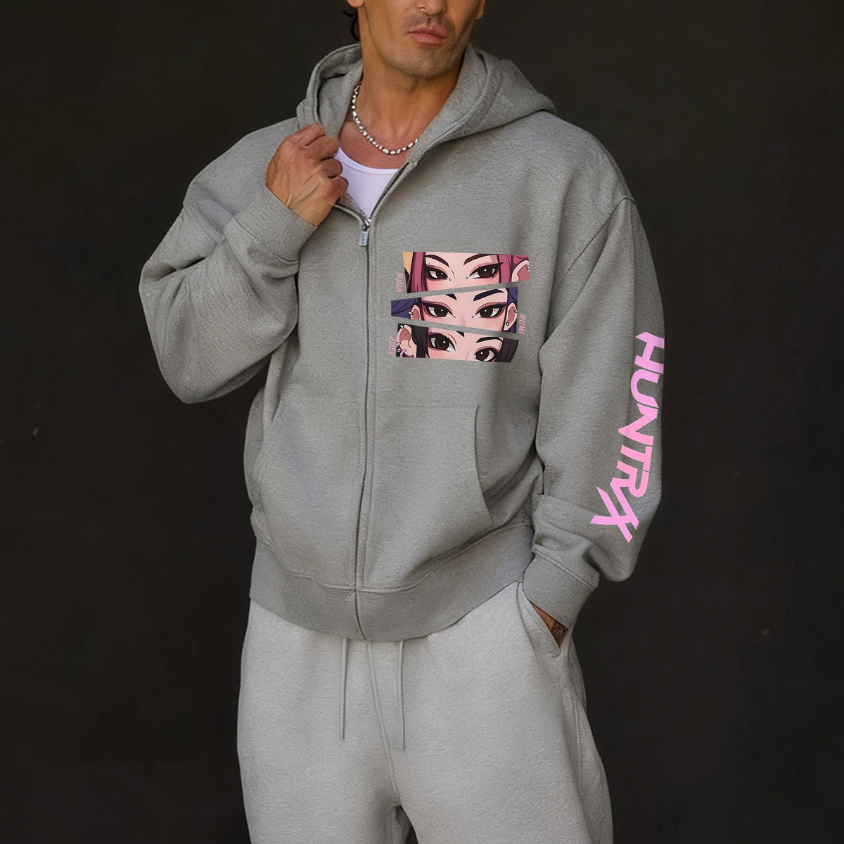 Unisex Graphic Streetwear Vintage Zipper Cardigan Plush Hoodie