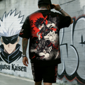 Unisex Anime Inspired Vintage T-shirt& Shorts 2 Pieces Set