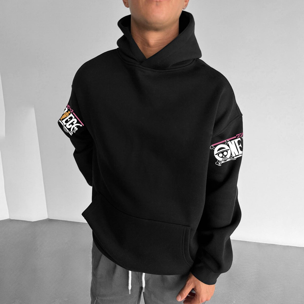 OP-Casual Anime Print Design Hoodie