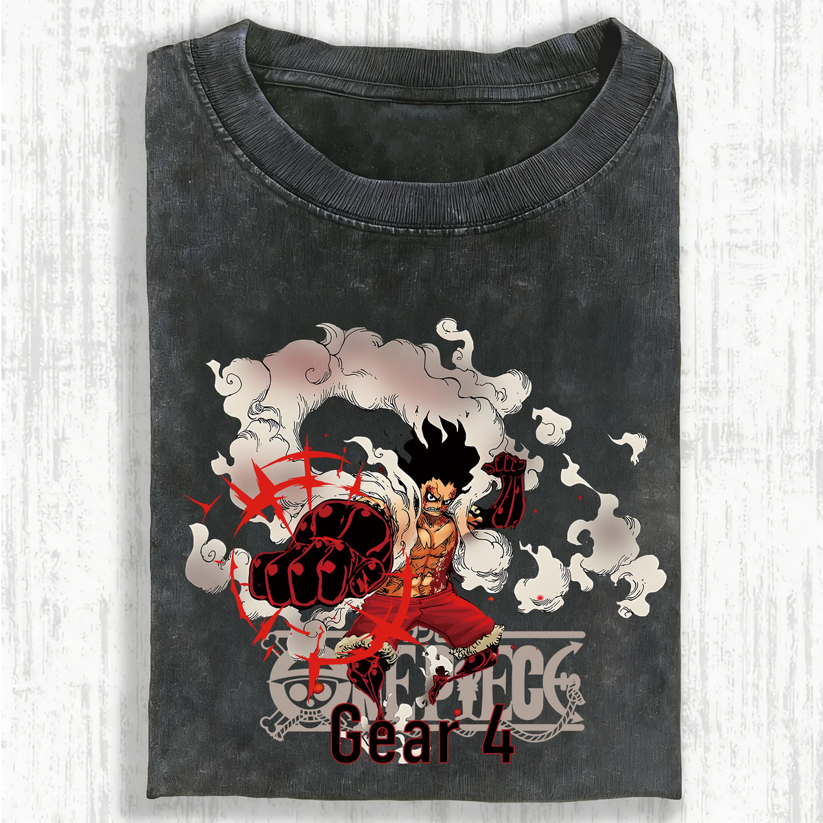 OP-Unisex Anime Inspired Vintage Washed T-Shirt