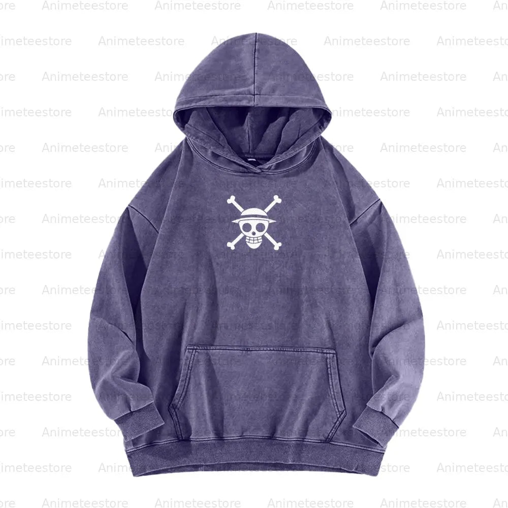 OP-Washed Luffy Vintage Hoodie